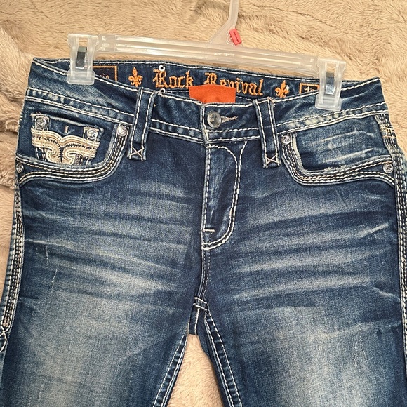 Rock Revival bootcut “freesia” Blue Denim Jeans bling butt size 26 - Picture 2 of 6